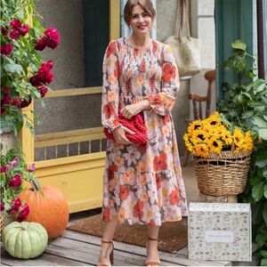 Mad About Style Grace Midi Dress in Farm Floral Size L Large